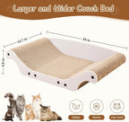 Cat Scratcher Bed Cardboard Cat Scratch Couch Board 25 inches Large Cat Scratching Sofa Lounge & Scratch Pad for Indoor Cats, Furniture Protector