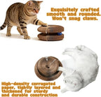 Magnetic Interactive Cat Toy Cardboard Scratcher with 1 Ball for Mental Exercise, Featuring Kitty Kurlz, an Accordion Scratching Board with Twist Paws for Indoor Cats in Gray/Brown