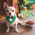 FUAMEY Dog Tuxedo St.Patrick's for Large Dogs,Dog Formal Suit Dogs Attire Pet Bow Tie Puppy Party Costumes Cat Tux Outfits Pets Bandana Cosplay Adjustable Bowties St.Patrick's Day Green L
