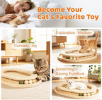 Cat Scratcher, Natural Sisal Cat Scratcher Pad & Interactive Kitten Toy with Ball Track and Catnip Ball for Indoor Chasing, Hunting, Mental and Physical Exercise, Puzzle for Small Cats