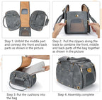 PetsHome Dog Carrier Purse, Pet Bag Bling Waterproof Premium Leather Pet Travel Portable Bag for Cat and Small Dog Home & Outdoor Small Grey