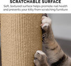 Furhaven Wrap Around Scratching Post Cover for Indoor Cats, Fits Posts Up to 3.5" Diameter, Durable & Less Mess - Tiger Tough Carpet Scratch Mat - Cream, Extra Large/XL