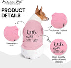 Parisian Pet Dog Shirt – 100% Cotton Shirts for Large Dogs – Sleeveless Miss Attitude Pink Puppy Clothes – Breathable and Soft Girl Dog Clothes - Stretchy Pet Apparel - Summer Tshirts for Dogs