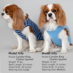 KYEESE 2Pack Dog Shirt, Soft Striped Dogs T Shirts, Lightweight Pet Tank Top, Sleeveless Dog Shirt for Large Dogs, Stretchy Comfortable Pet Vest, Dark Blue, 3XL