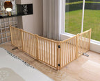 YOCAN Paint-Free Wooden Freestanding Dog Gates for The House, Doorways, Stairs,Wood Pet Fences Indoor Pet Gate,Step Over Fence-5 Panels L:115" H:23"