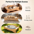 Sisal Cat Scratcher Bed, Natural Cat Scratching Lounge Chair with Sturdy Solid Wooden Frame, Cat Couch Bed & Furniture Protector, Cat Scratch Pad for Indoor Cats and Kittens