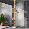 Floor to Ceiling cat Tree - Adjustable Height (95-98in,104.3-108.2in)- with Width 4.33 in Scratching Post,Cat Hammock,Fully Wrapped with sisal Rope - Heavy Duty cat Tree.(Holds 110 lbs)