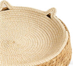 Cat Scratcher Bowl – Woven Kitten Bed | Breathable Hand-Woven Cotton Rope Cat Bed with Kitten Ear Design, Doubles As Scratcher for Play Exercise Enrichment Nail Trimming Paw Care and Safe Furniture