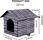 Outdoor Cat House Cat House for Outdoor and Indoor Use - Waterproof Shelter for Cats, Dogs, and Feral Animals (Grey Wood Color, Medium)