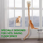 Weysat Cat Climbing Rope 2 Pcs Window Perch with 59.1 Inch Climbing Rope Wall Mounted Cat Tree Tower Toy with Scratching Post Kitten Ladder Jumping Platform Wall Steps for Playing and Rest