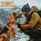 HYDEME Tactical Dog Collar, Alpine Loop Adjustable Military Training Nylon Dog Collars with Handle and Reflective for Small Medium Large Dogs, with Airtags Protective Case & Patches.(L,Red)