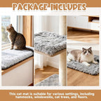 23 x12 Big Fluffy Dog Cat Bed Pad Mat, Refurbish Cat Window Perch Accessory, Double Sided, Easy Fasten & Remove for Indoor Pet Sleep Cushion, Upholster Pet Furniture