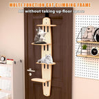 Door Hanging Cat Shelf, Multi Level Door Hanging Cat Tree, 4-Levels Over The Door Cat Tree, Vertical Space for Cats Door Hanging for Indoor Cats (1, Style)