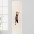 FHTONGE 71x15.8 Thickened Cat Wall Climbing Carpet with 16 Fixed Nails, Extra Large Tall Cat Scratch Pad for Wall, Wall Mounted Climbing Cat Scratcher for Furniture Couch Sofa Protector(MilkyWhite)