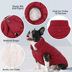 ASENKU Dog Winter Coat - Waterproof Windproof Dog Jacket, Warm Snowproof Doggie Puffer Vest for Cold Weather, Lightweight Snow Coats for Small Medium Large Dogs（XS, Red