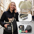 Dog Carrier Sling,Dog Carriers for Small Dogs & Cats Under 20 lbs,Puppy Carrying Backpack Pet Purse with Pockets,Adjustable Shoulder Strap,Hands Free for Travel (Black)