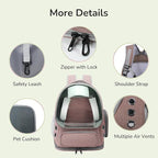 Cat Backpack Carrier for Large Cats, Expandable Cat Bubble Backpack, Dog Carriers for Small Medium Dogs, Airline Approved Pet Carrier for Travel Hiking Outdoor(Brown)