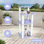 46 Inches Outdoor Cat Tower, Large Multi Level Cat Tree with Big Polypropylene Rope Scratching Posts for Indoor and Outdoor Cats