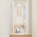 Glaf Extra Tall Pet Gate 63" Pressure Mounted Cat Door Safety Metal Cat Gate Adjustable Width Dog Gate Auto-Close Dog Door for Doorways, Stairs, Kitchen, Hallway (White, 33.86-37.4")