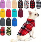 BEAUTYZOO Dog Fleece Vest Sweater Winter Jacket for Small and Medium Dogs with D-Ring Leash Cold Weather Coat Hoodie for XS S M Dogs Boy or Girls, Red Buffalo S