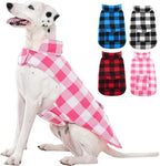 Kuoser Dog Winter Coat, Windproof Dog Fleece Jacket British Style Plaid Cold Weather Doggie Vest Coats, Reversible Cozy Warm Pet Clothes Apparel for Extra Large Size Dogs XXXL