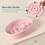 vancasso Slow Feeder Dog Bowl, 0.6 Cups Ceramic Dog Food Dish for Fast Eaters Small Breed, Puzzle Bowl for Small Dogs and Cats, Pink