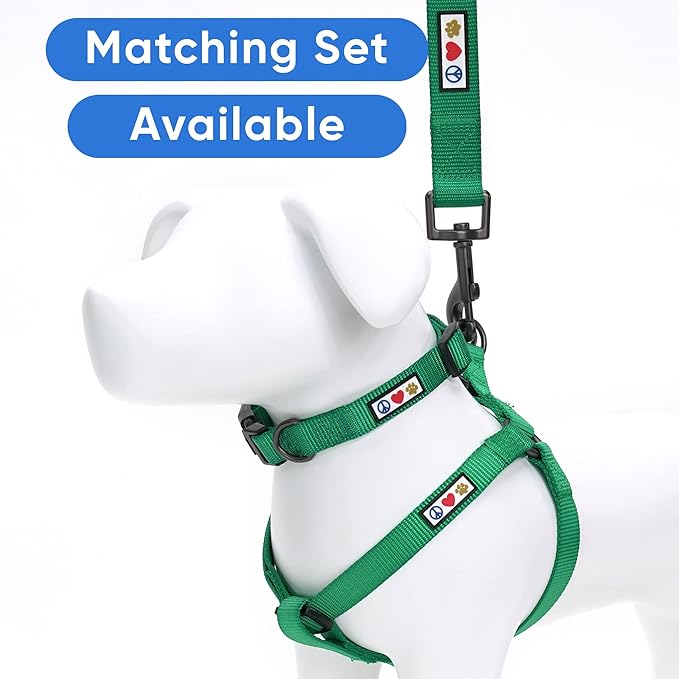 Pawtitas Solid Step-in Dog Harness – Adjustable No-Pull Vest for Puppies to Seniors, Safe & Comfortable M Lush Green
