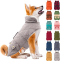 KYEESE Dog Coat Waterproof Dogs Jacket with Fleece Lined Soft Pet Sweater for Cold Weather Warm Pet Winter Puffer Coat with Leash Hole Thick Pets Clothes with Pocket Windproof Dog Coats for Small Dogs