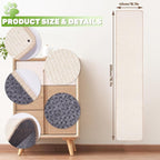 Natural Sisal Cat Scratcher Mat, Wall Scratcher Carpet, Cat Climbing Wall, Large Tall Scratching Post, Sofa Protector, Scratching Mat Pad for Indoor Cats (White, 78.7" Lx15.7 W, 1PC)