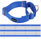 Mikivery Martingale Dog Collar Nylon Adjustable and Safety Training Colourful Comfortable Metal Buckle Pet Collars for Small Medium and Large Dogs(Royal Blue,M)
