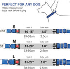 Martingale Collars,Reflective Dog Collar,Side Release Buckle,Adjustable Chain Training Pet Collars (Blue, M,Neck 13"-20")
