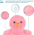 Best Pet Supplies Interactive Squeaky Dog Chew Toy, Ideal Dog Toys for Chewers, Small, Medium & Large Dogs, and Fetch Lovers - Crinkle Chicken (Yellow, Pink, Blue), Large