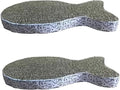 2Pcs Cat Scratching Board Premium Scratch Textures Cardboard Anti-Scratch Stress Relieve Indeformable Fish Self-Adhesive Scratching Board, Cat Scratching Pads (28×15×2.5 cm)