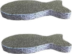 2Pcs Cat Scratching Board Premium Scratch Textures Cardboard Anti-Scratch Stress Relieve Indeformable Fish Self-Adhesive Scratching Board, Cat Scratching Pads (28×15×2.5 cm)
