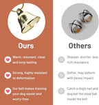 Dog Door Bells for Potty Training, Big Brass Puppy Housebreaking Bell with Leather Strap, Train Your Dog to Ring to Go Outside