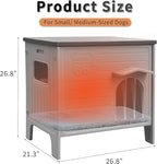 Rockever Dog House Outdoor Indoor for Small Medium Dogs, Insulated Dog House with Mat, Plastic Elevated Outdoor Dog House Waterproof Dog Kennel with Window, Clean Easily(M & Mat)