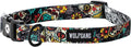 Wolfgang Heavy Duty, Adjustable Dog Collar with Quick Release Nylon Buckle for Walking & Training, LosMuertos Print, Large