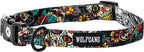 Wolfgang Heavy Duty, Adjustable Dog Collar with Quick Release Nylon Buckle for Walking & Training, LosMuertos Print, Medium