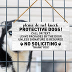 No Soliciting Dog Warning for Home & Yard Decor - Beware of Dog Sign for Front Door