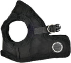 Puppia Terry Vest Dog Harness Step-in Winter Suede Warm No Choke No Pull Training Walking for Small and Medium Dog, Black, Large