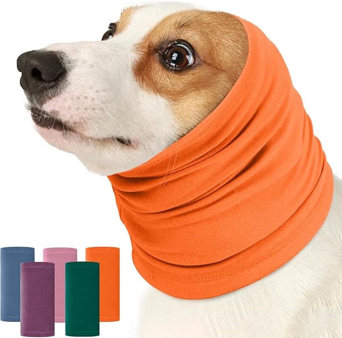 Nanaki Dog Calming Hoodie Ear Wraps for Dogs, Fireworks Ear Protection Head Muffs Doggy Warp Anxiety Relief, Doggy Hematoma Wrap, Pet Head Cover for Grooming and Force Drying Bathing Pet Protector