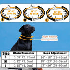 Dog Chain Collar, with Design Safety Buckle, Stainless Steel Durable Chewy for Small Medium Large Dog (Medium/Large (18-23" Neck, 3.0mm), Black)