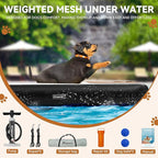FBSPORT Inflatable Dog Boat Ramp Floating Dock Water Ladder for Pool, Boat, Non-Slip EVA Floating Ladder Pool Ramp for Dog Up to 220 LBs, Safe & Easy Access