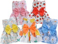 TAPBULL Dog Dresses, Fashionable Pet Dog Clothes, Cute Cat Birthday Dress Outfit (Orange/Red/Yellow/Blue/Pink 5-Pack), Large