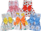 TAPBULL Dog Dresses, Fashionable Pet Dog Clothes, Cute Cat Birthday Dress Outfit (Orange/Red/Yellow/Blue/Pink 5-Pack), Small
