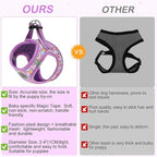 BEAUTYZOO Easter Dog Harness and Leash Set,Step in No Choke No Pull Soft Mesh Dog Harnesses Reflective for XSmall/Small Puppy Dogs Cats, Cute Coloful Egg Dog Vest for Outdoor Walking,Purple S