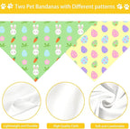 Easter Dog Bandana, 2 Pack Adjustable Holiday Party Birthday Pets Rabbit Easter Egg Bandana Triangle Bibs Cat Scarf Set