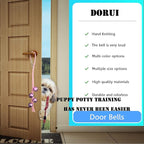 Dog Hanging Doorbells| 4 Extra Loud Dog Potty Training Bells| Adjustable Durable Braided Rope Door Bell for Dogs to Ring to Go Outside(Pink, Small)