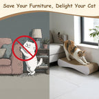Pillow Cat Scratcher, 25.6" Large Corrugated Cardboard Scratch Pad, Double-Sided Reversible Cat Lounge Bed with White Coated Surface, Durable Scratching Board for Indoor Cats