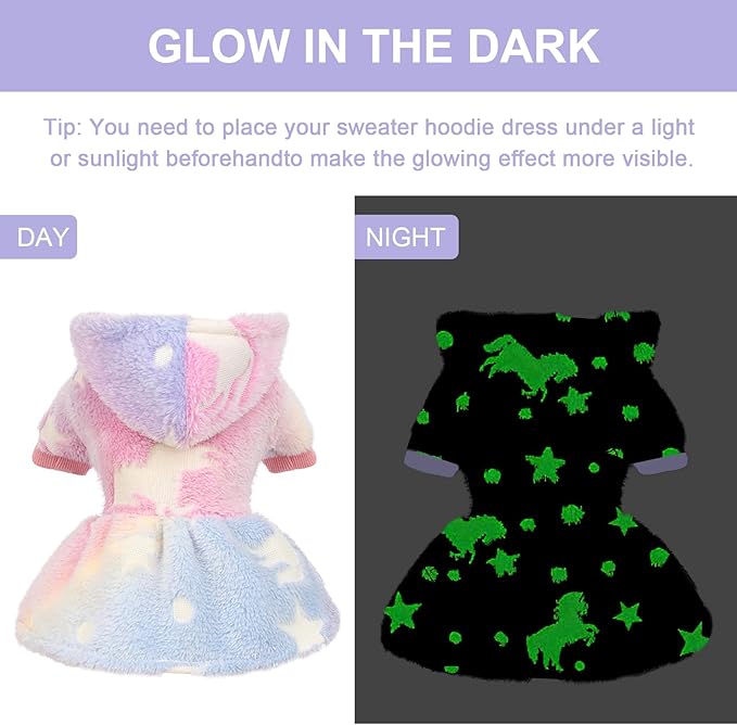 Kosiyi Dog Sweater Fleece Dog Hoodie Winter Puppy Clothes for Small Dogs Boy Girl Pet Hoodies Cold Weather Doggie Coats Fall Doggy Sweatshirt for Chihuahua Yorkie Cat Sweater Costume, Pink Star, XS